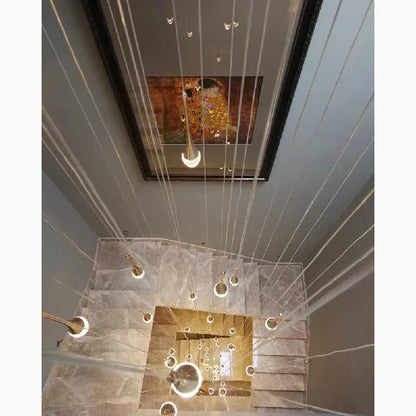 HelixGlow - Spiral Chandelier for Staircase