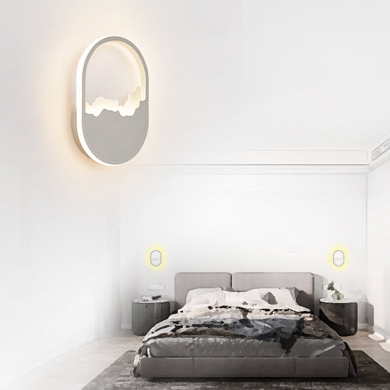 WaveGlow - Lampe murale ovale LED moderne en fer avec design ondulé raffiné
