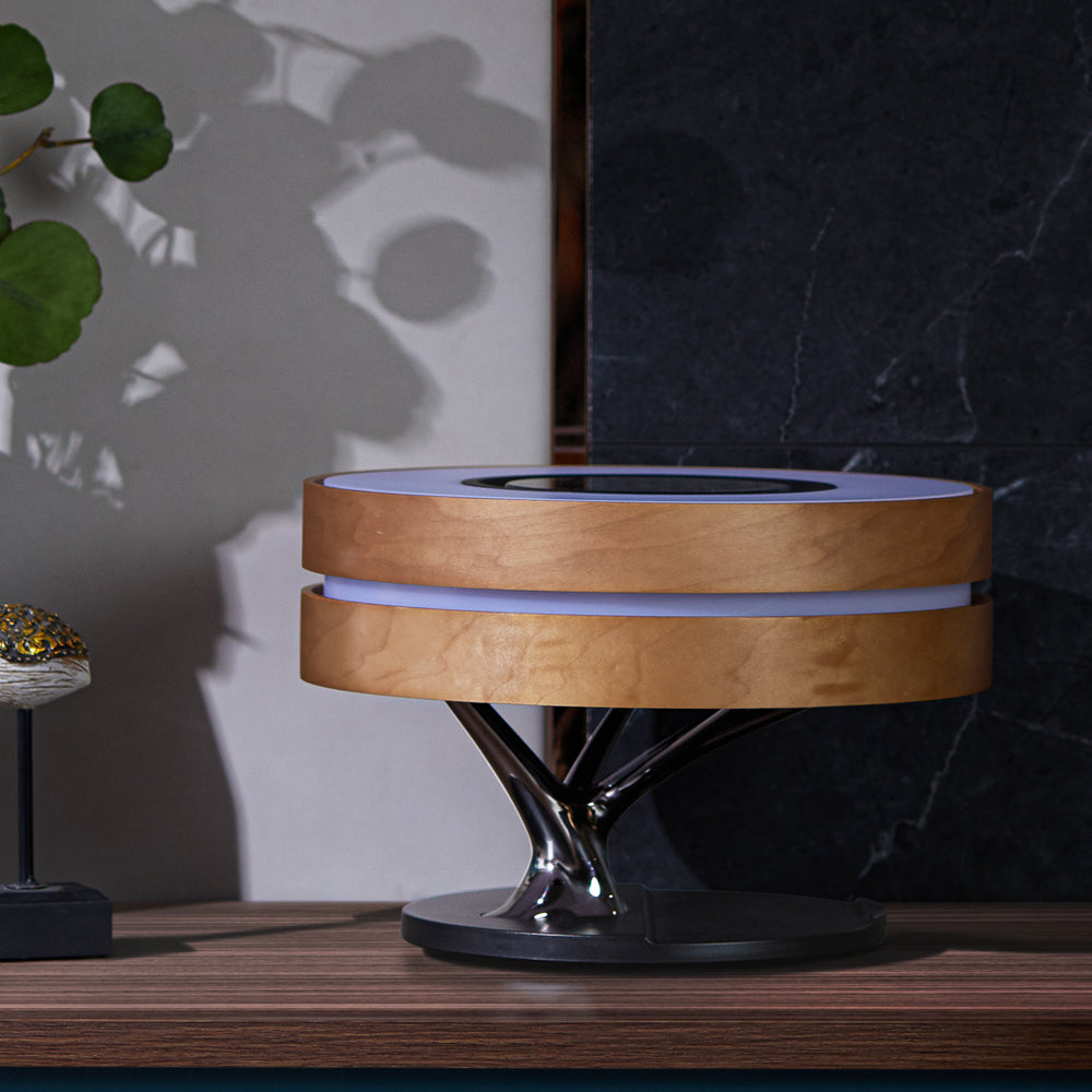 SmartGlow - Moderne Schreibtischlampe mit Lautsprecher und kabellosem Ladegerät