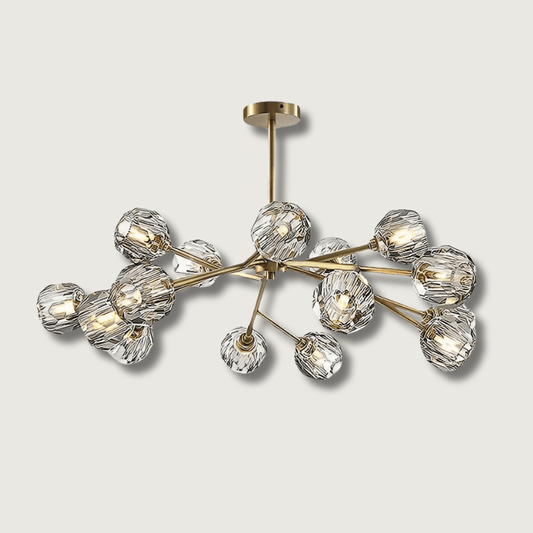 CrystalBrilliance - Stylish Copper Chandelier with LED Lighting