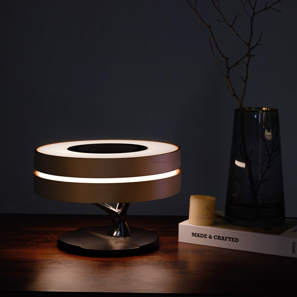 SmartGlow - Moderne Schreibtischlampe mit Lautsprecher und kabellosem Ladegerät