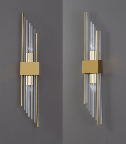 RadiantLux - Guld Krystal Væglampe med Bæredygtigt Design