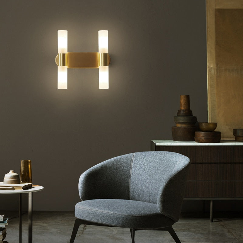 EliteGlow - Minimalistisk gyldent væglampe med LED