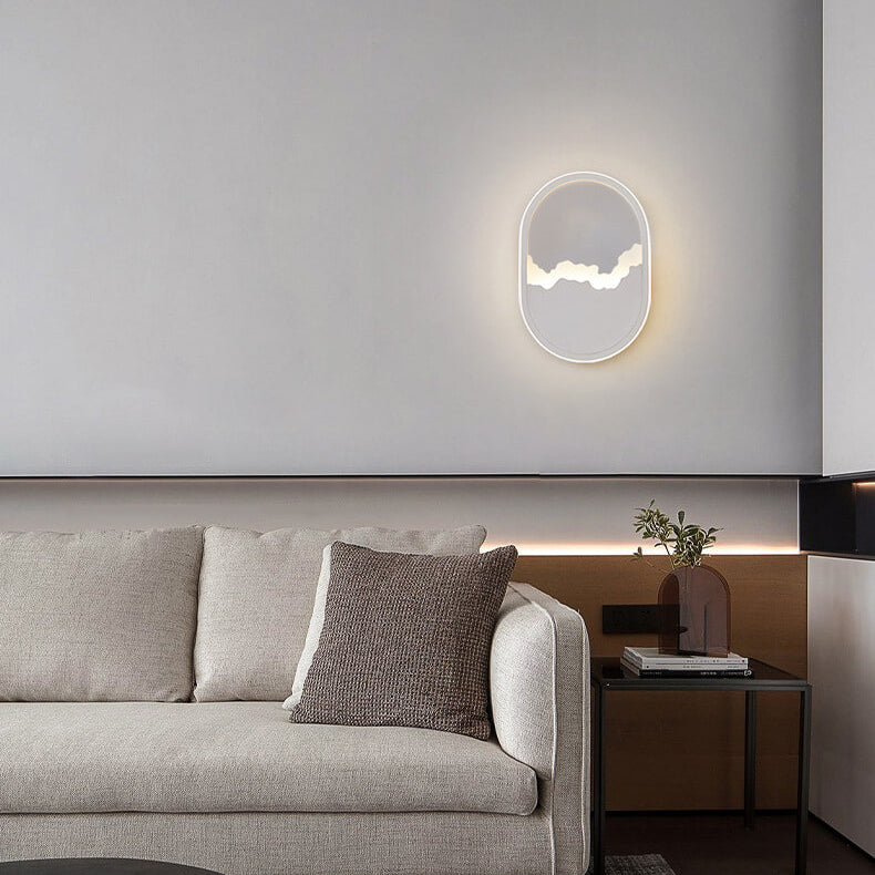 WaveGlow - Lampe murale ovale LED moderne en fer avec design ondulé raffiné