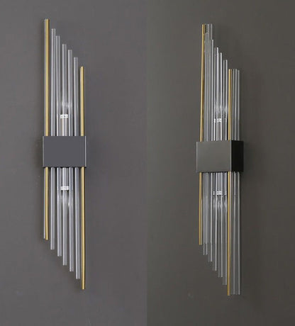 RadiantLux - Guld Krystal Væglampe med Bæredygtigt Design