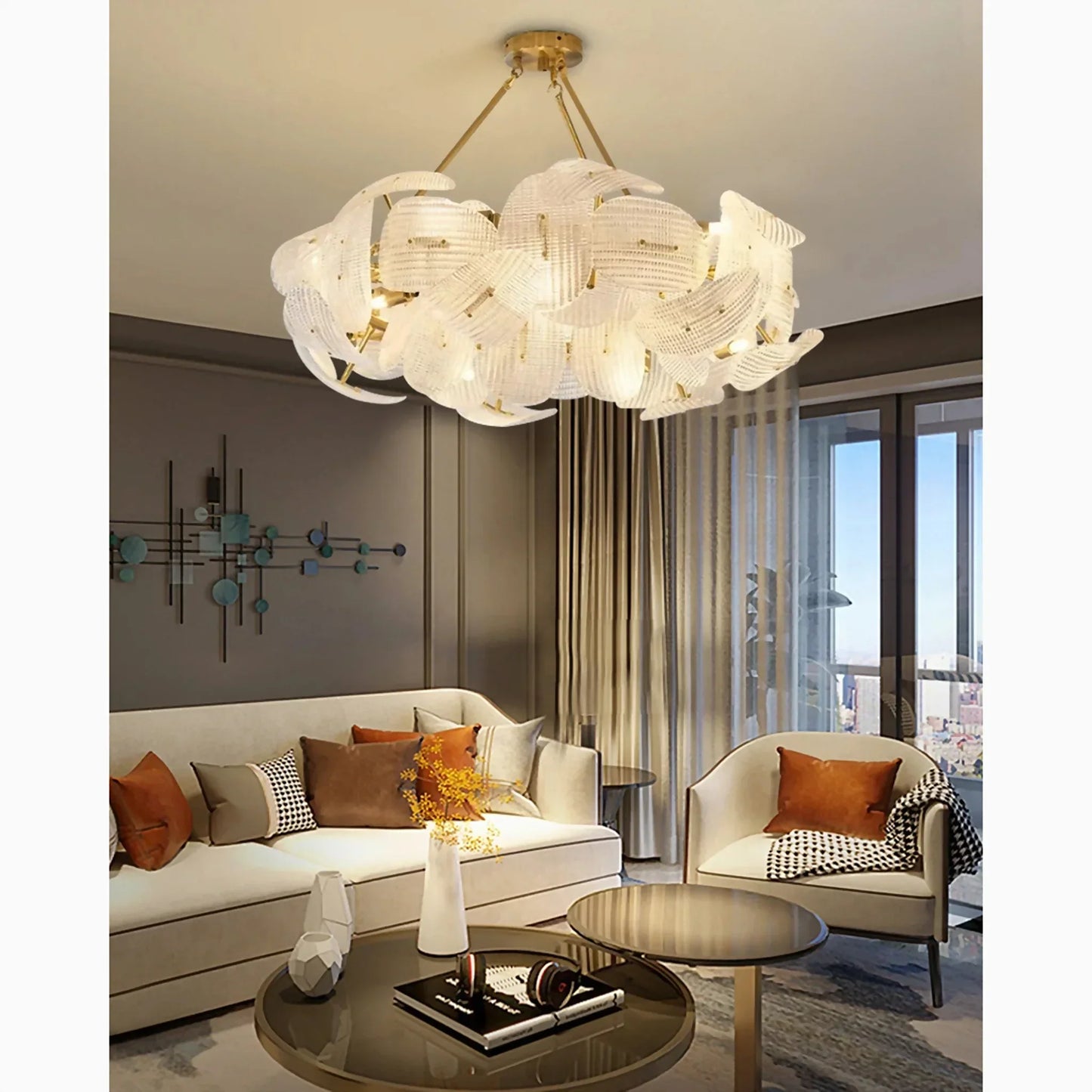 BloomAura - Elegant Large Flower Chandelier