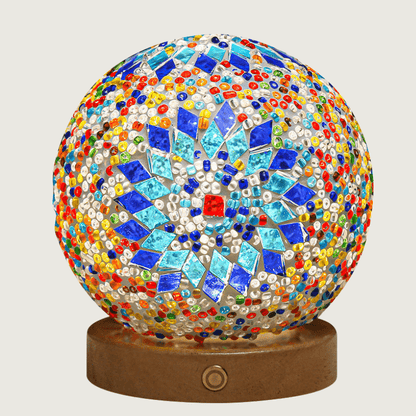 MosaicGlow - Boho Glas Bordlampe Farverig