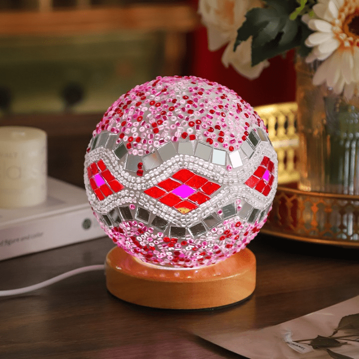 MosaicGlow - Boho Glas Bordlampe Farverig