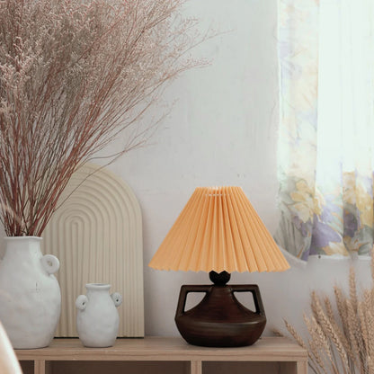 NaviaGlow - Table Lamp with Pleated Shade and Soft Light Diffusion