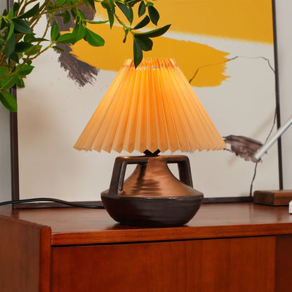 NaviaGlow - Table Lamp with Pleated Shade and Soft Light Diffusion