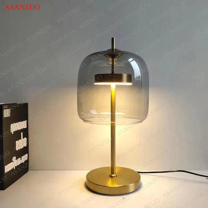 MistLume - Lampe de table en verre gris