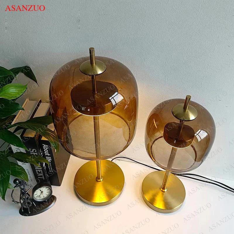 MistLume - Lampe de table en verre gris
