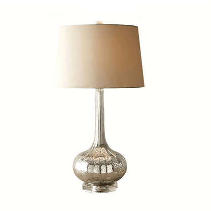 SereneGlow – Ceramic Table Lamp with White Fabric Shade