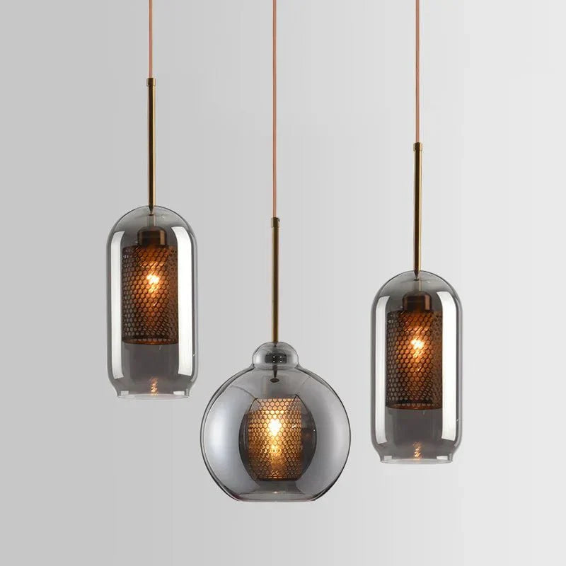 NylahGlow - Modern Loft Pendant Light in Iron and Glass