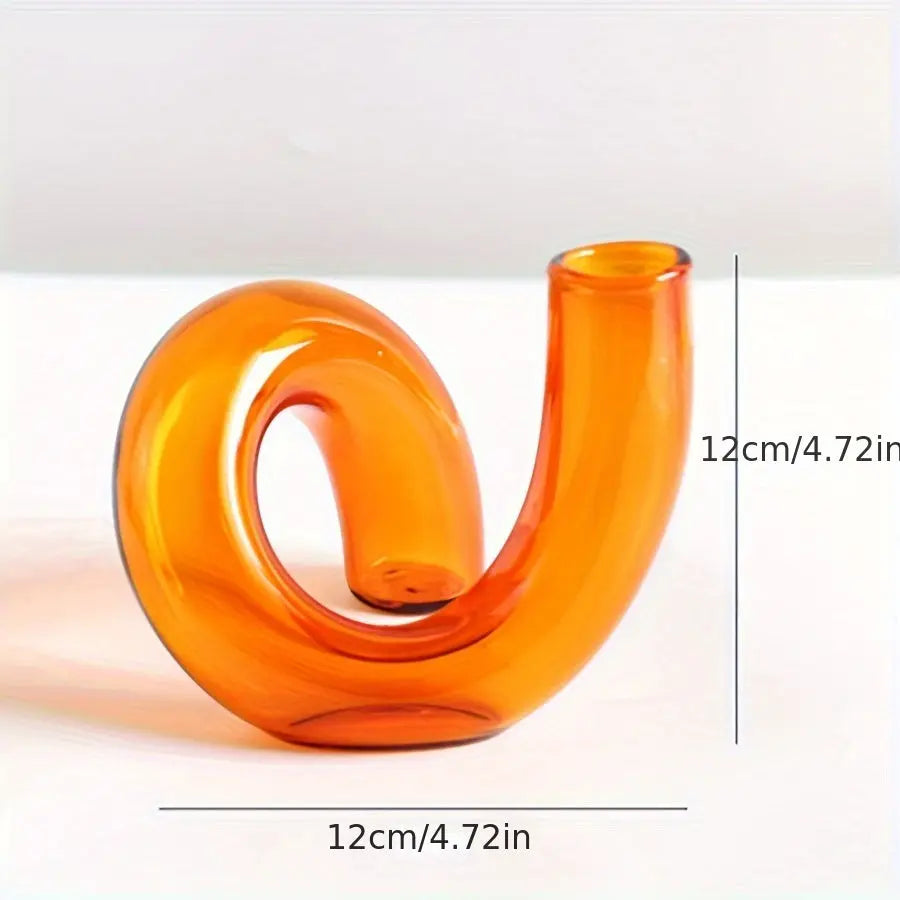 VintageAura - Vase en verre avec piédestal