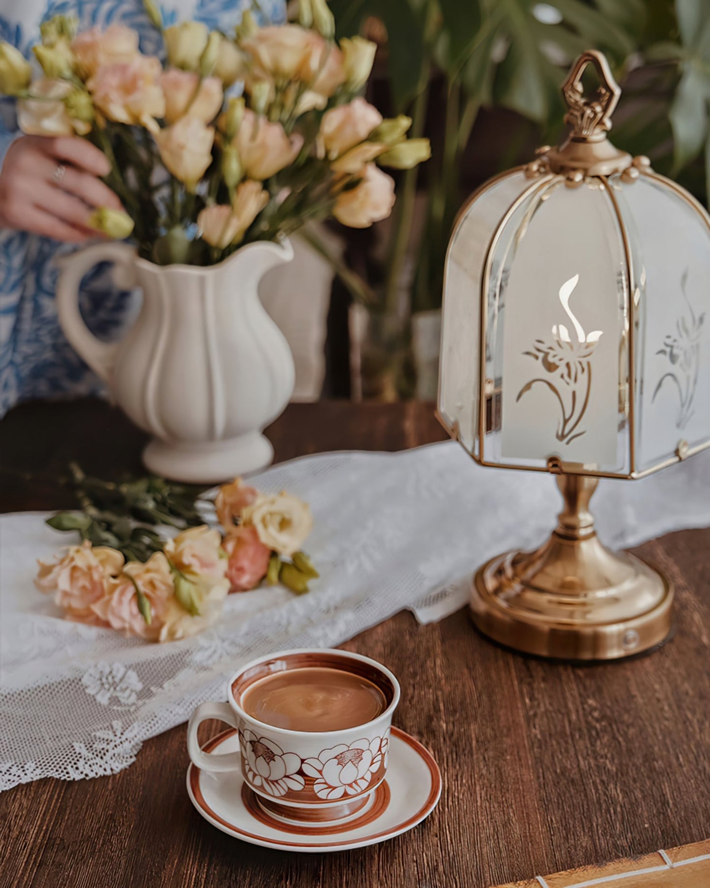 OrchidRadiance - Lampe de table en verre