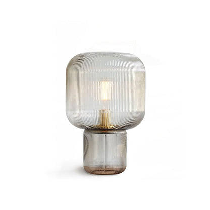 GlowSphere - Oval bordlampe af glas og metal