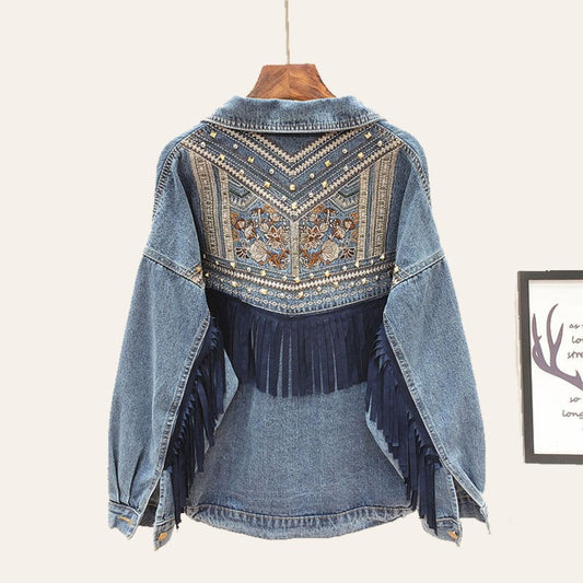 Veste en jean bohème pour femmes - Piper