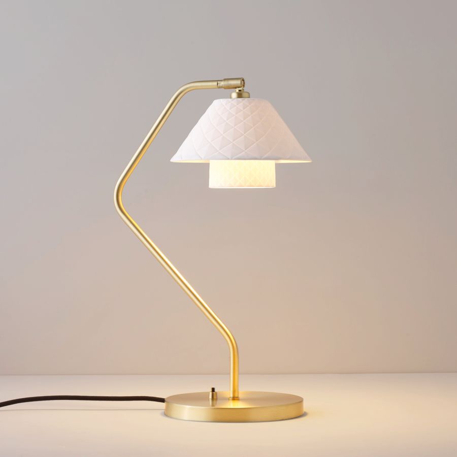 LuxeOxford - Dobbelt bordlampe med slankt design og subtil lysdiffusion
