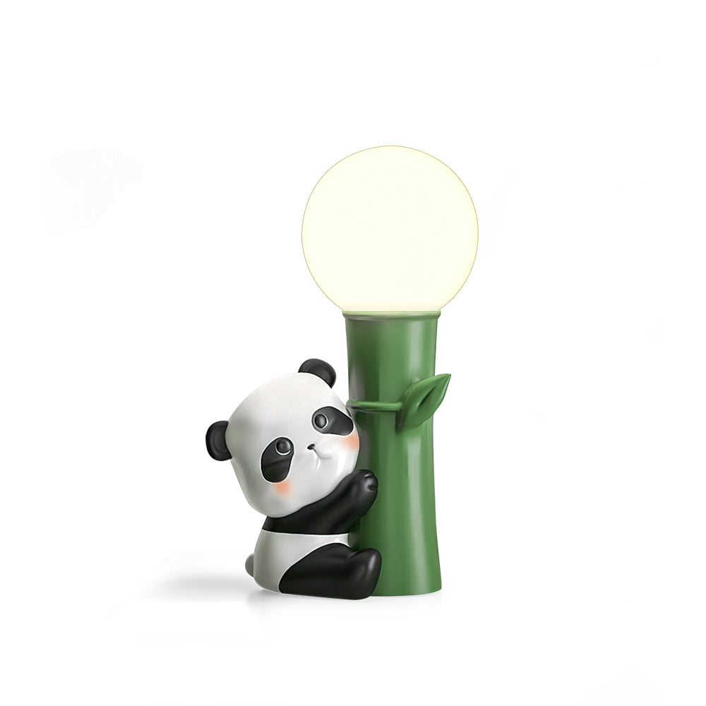 BambooGlow - Lampe de table avec éléments panda et lumière chaude en bambou