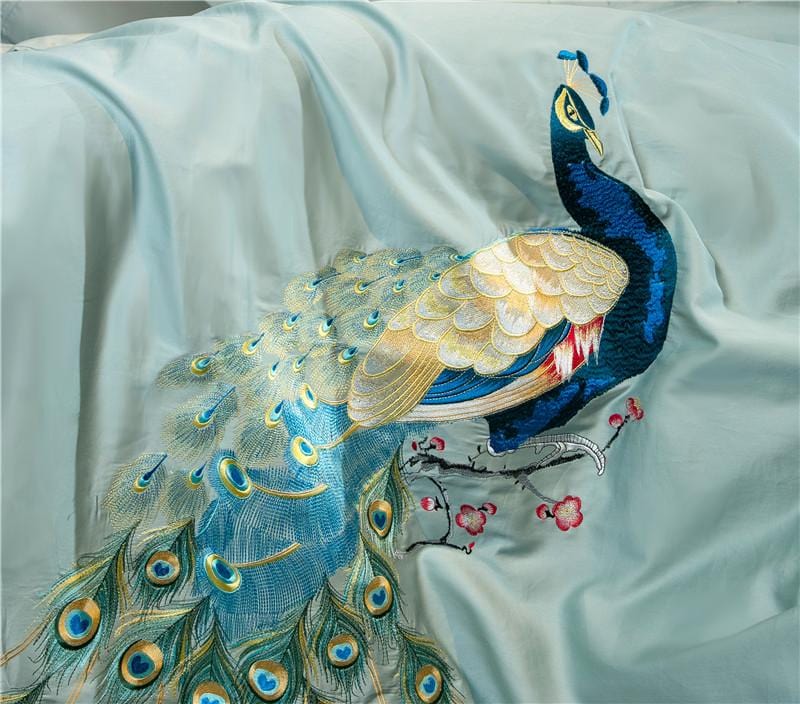 RueElegance - Pfauenblaues ägyptisches Baumwoll-Set