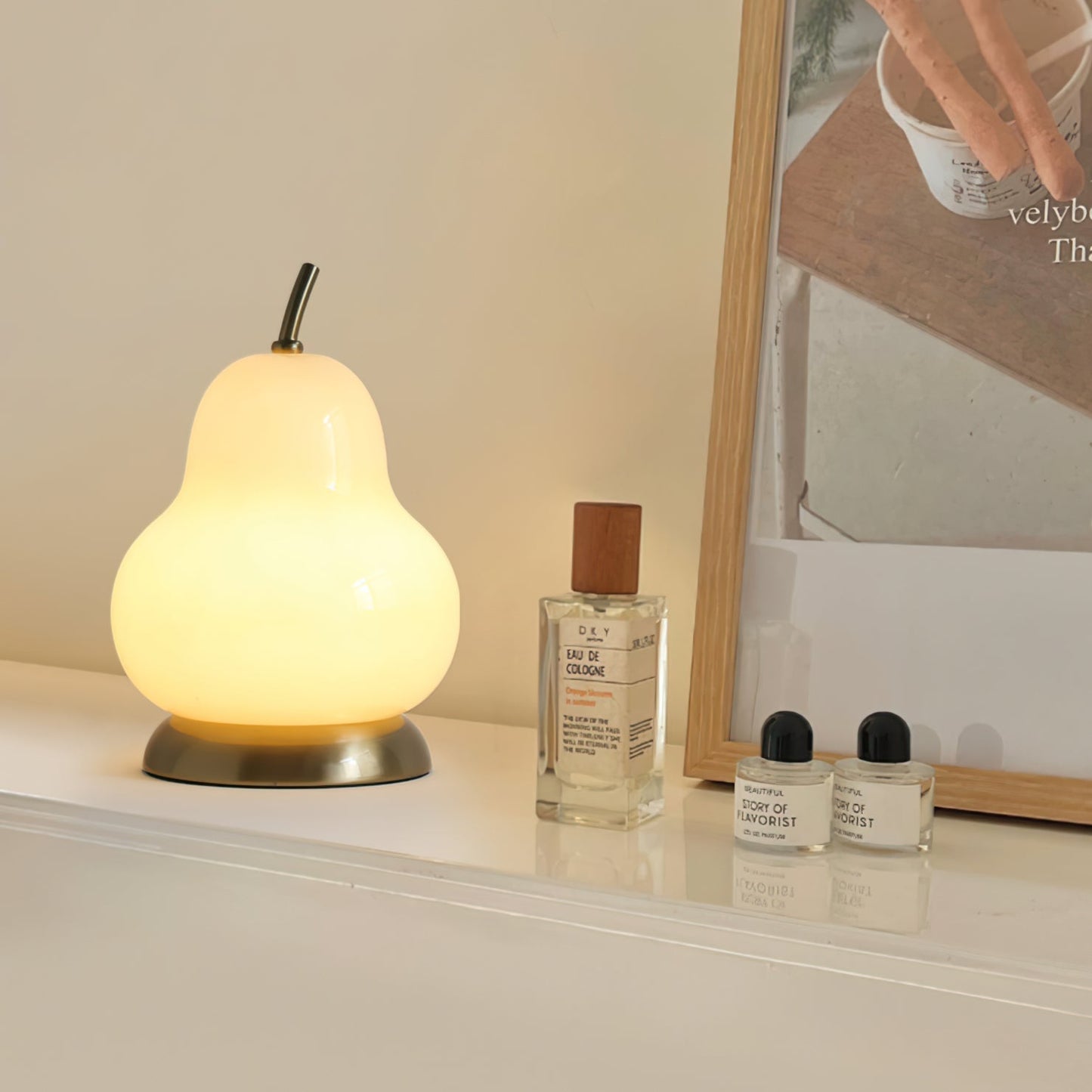 PearLight - Glasbordlampe med batteri