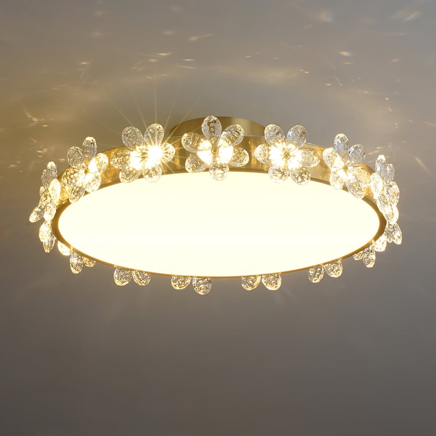 LuxePetal - Ceiling Light with Crystal Petals and Subtle Lighting