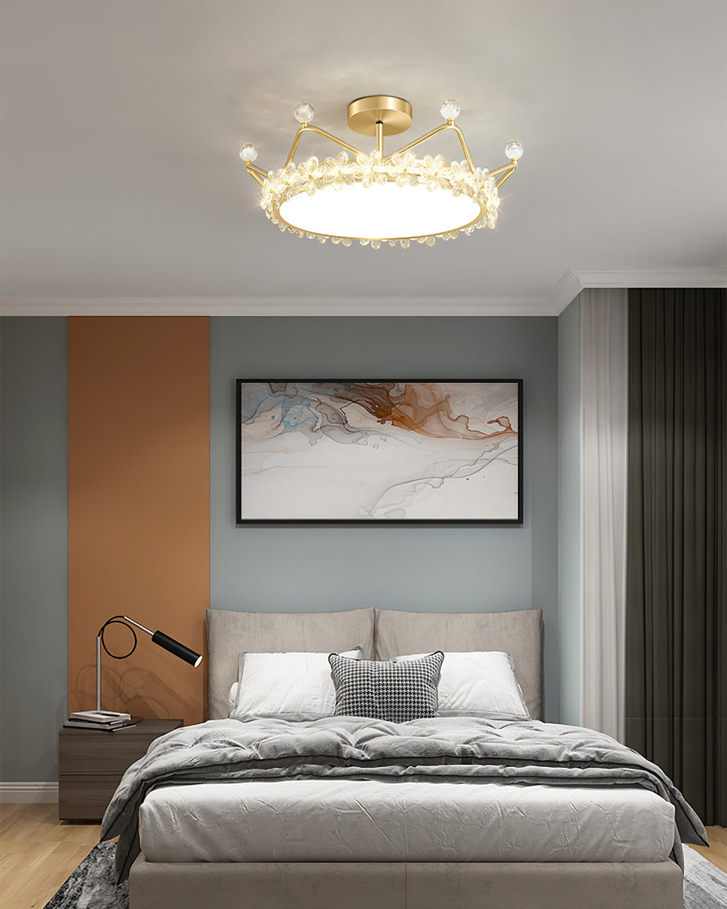 CrownLuxe - Deckenleuchte mit Kronenform und stimmungsvoller Beleuchtung