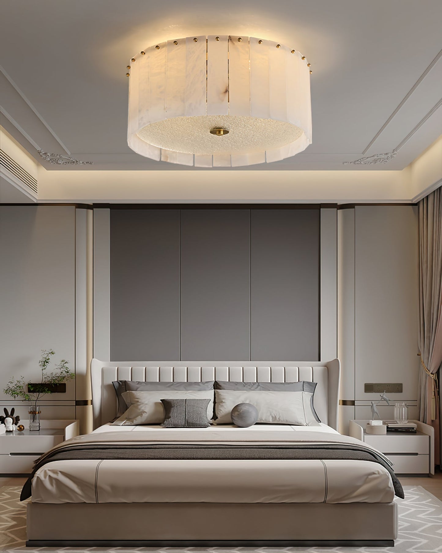 ElysianLuxe - Ceiling Lamp with Alabaster Details and Intimate Lighting