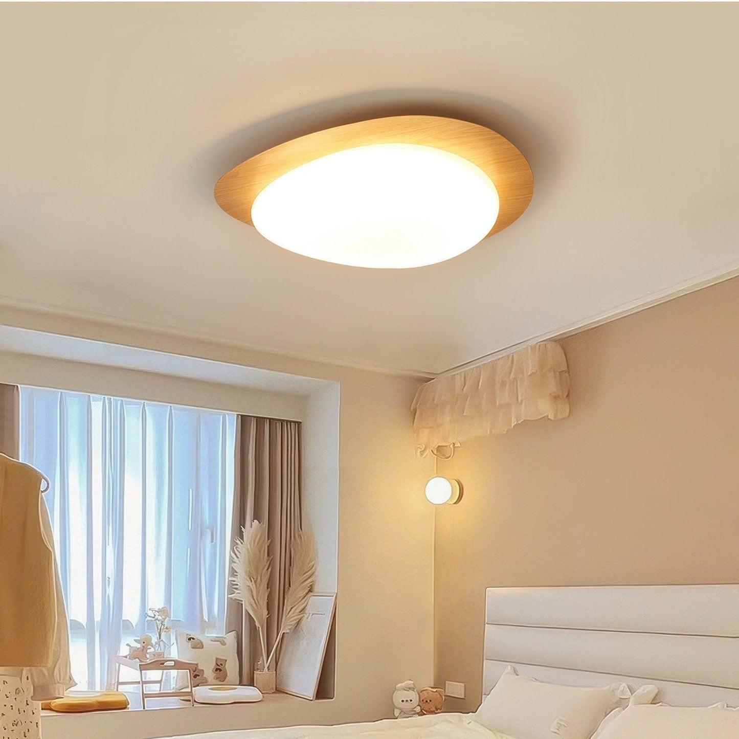 PebbleGlow | Scandinavian Wooden Ceiling Light