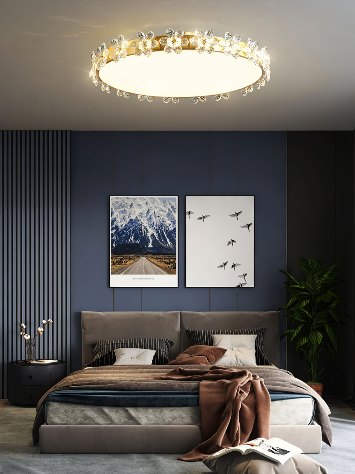 LuxePetal - Ceiling Light with Crystal Petals and Subtle Lighting