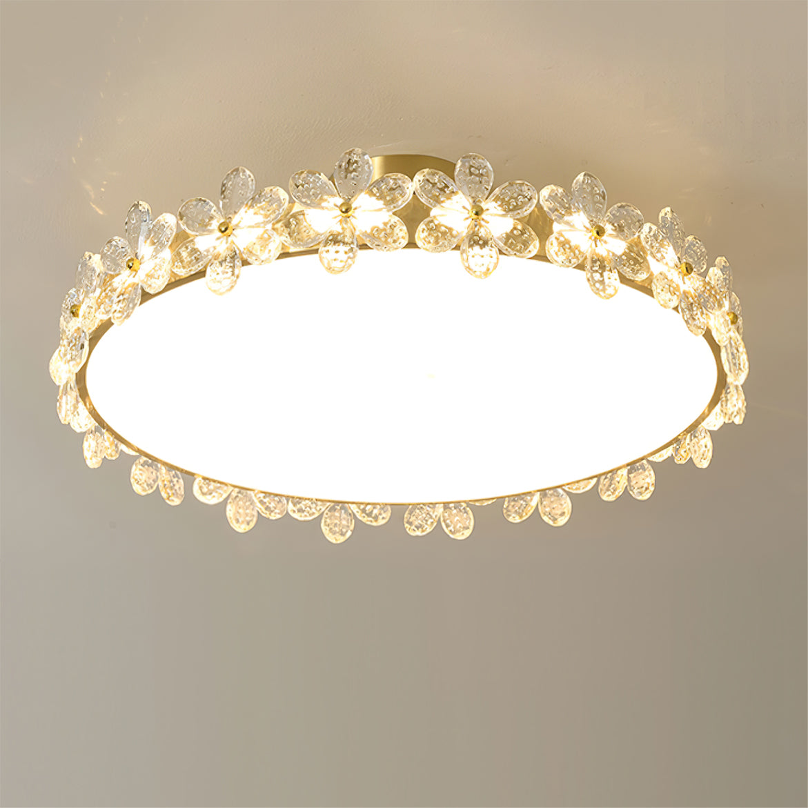 LuxePetal - Ceiling Light with Crystal Petals and Subtle Lighting