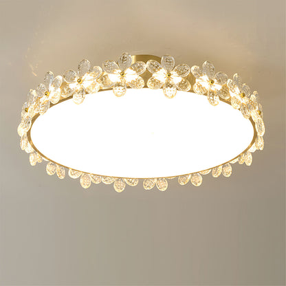 LuxePetal - Ceiling Light with Crystal Petals and Subtle Lighting