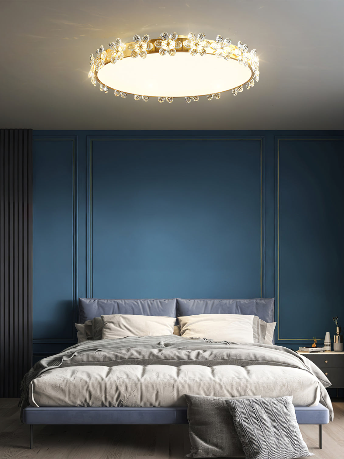 LuxePetal - Ceiling Light with Crystal Petals and Subtle Lighting