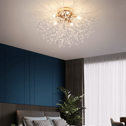 OpalGleam | LED-Hängeleuchte in Weiß und Gold für Schlafzimmer und Esszimmer