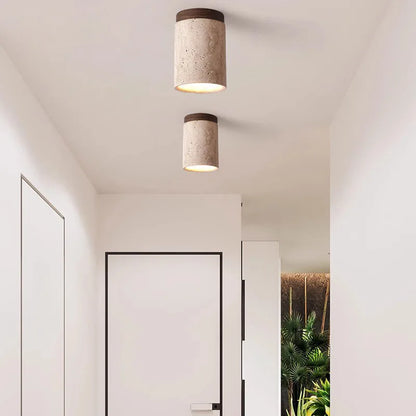 Travertine Glow - Elegant Ceiling Light for Staircase