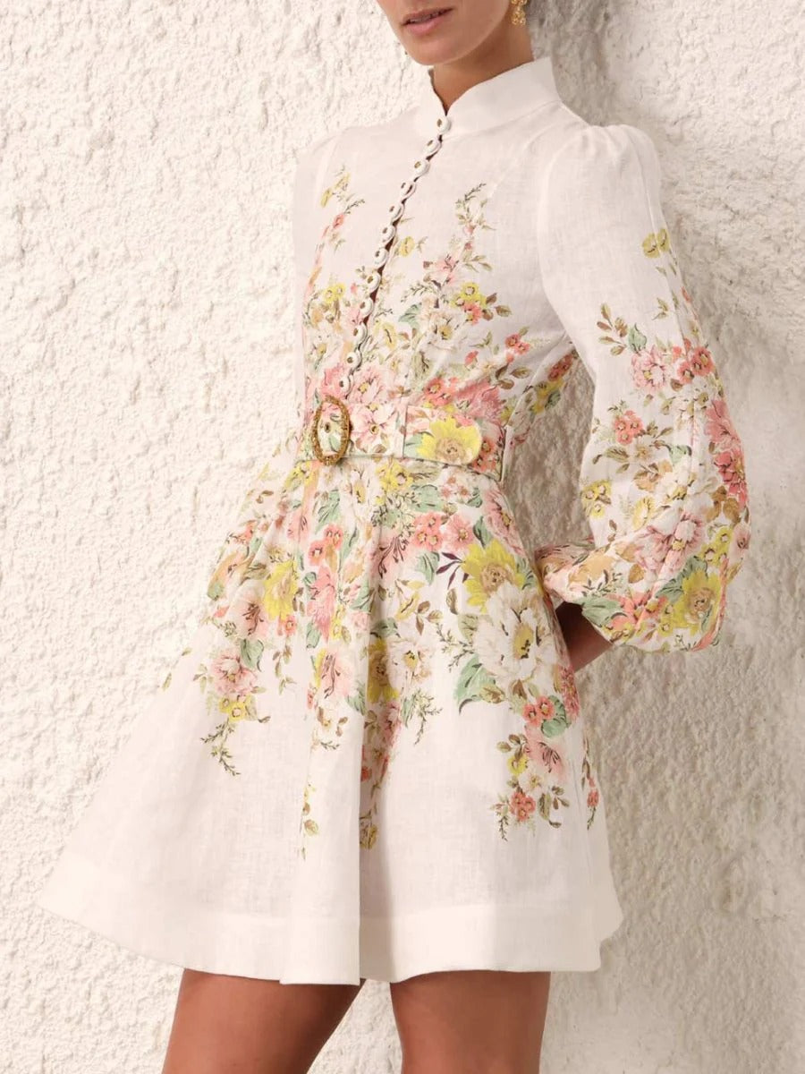 Mini robe à imprimé floral et boutons - Liv