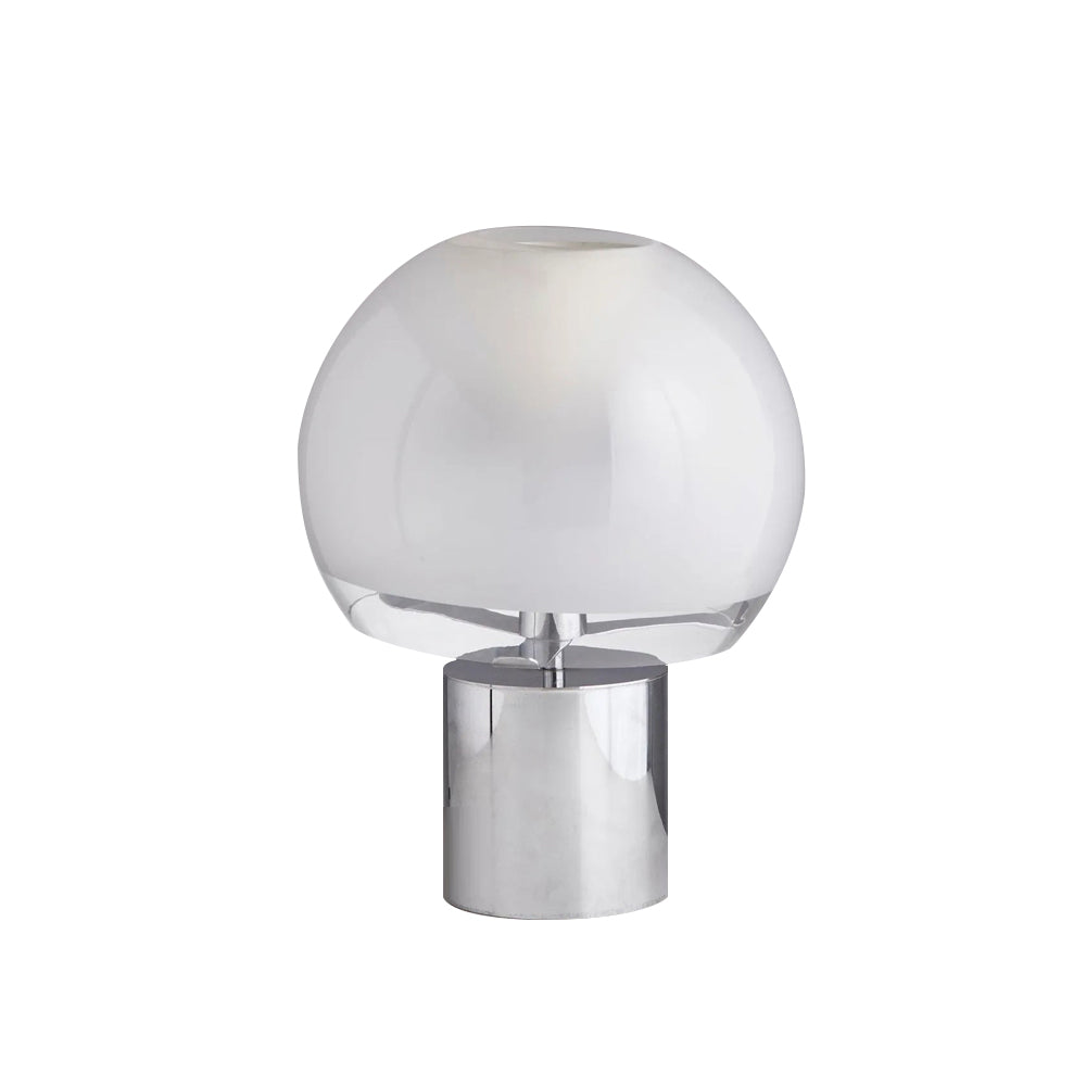 OrbaLuxe – Excentrisk bordlampe med gennemsigtig glasbase