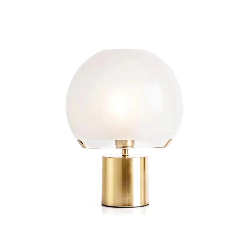 OrbaLuxe – Excentrisk bordlampe med gennemsigtig glasbase