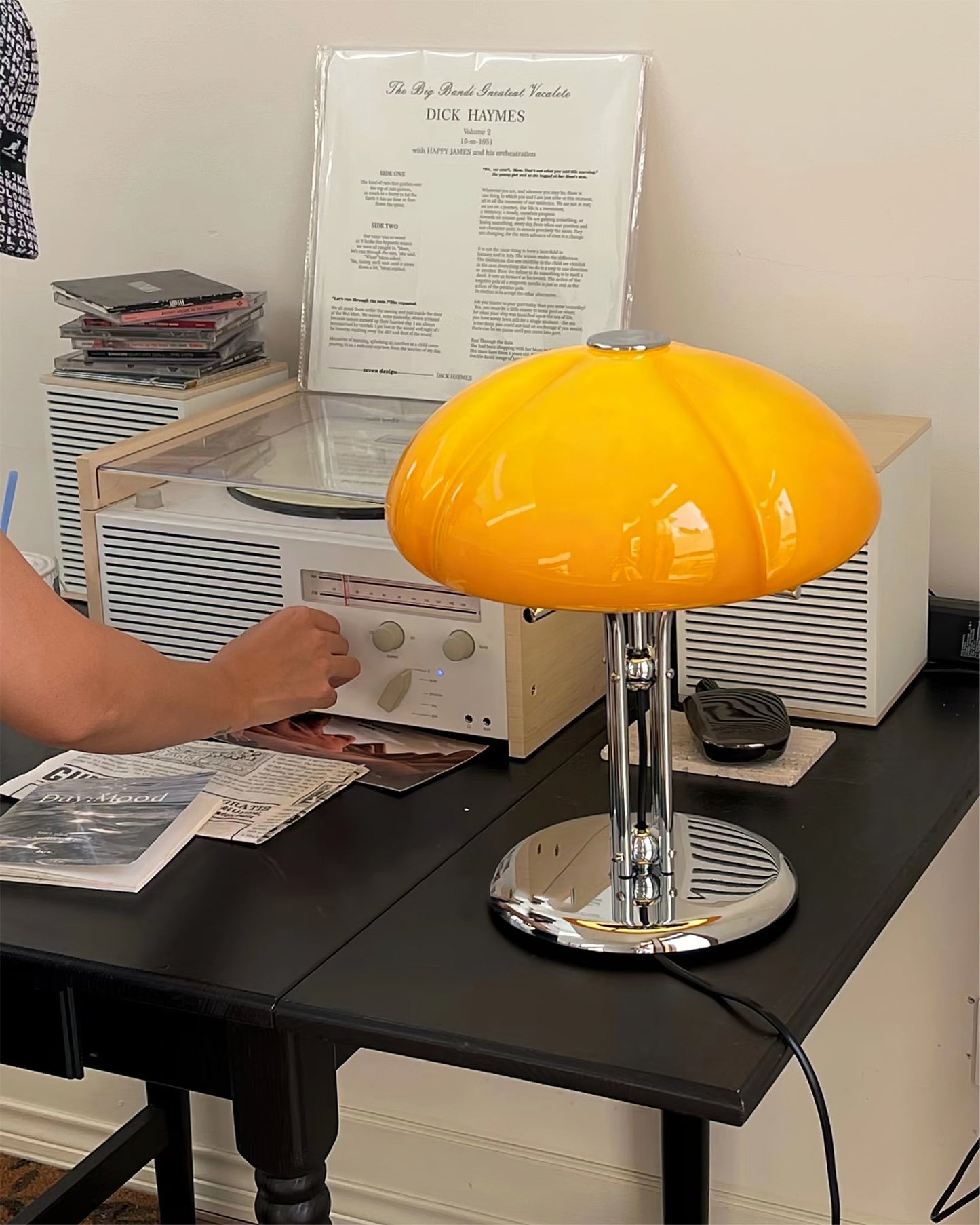 OrangeCurve - Moderne Glas Bordlampe