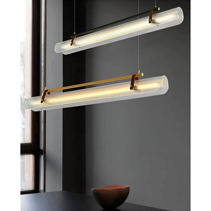 LineaLuxe - Stylish Metal & Leather Pendant Light