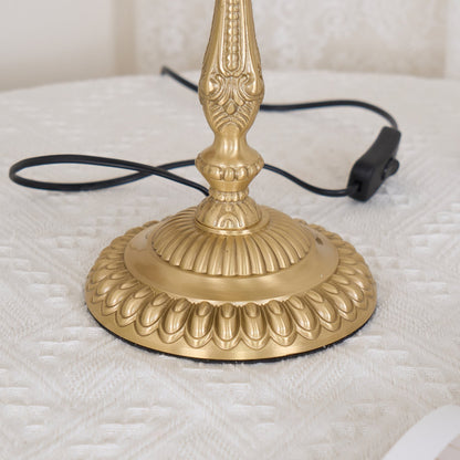 VintageBloom - Lampe de table avec motif floral français et franges
