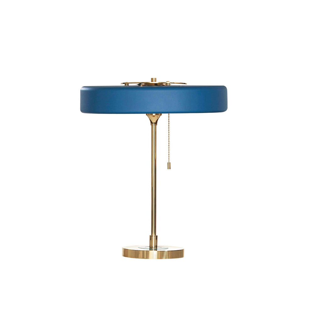 LuxeGlow - Spun Metal Table Lamp with Pull Cord Switch
