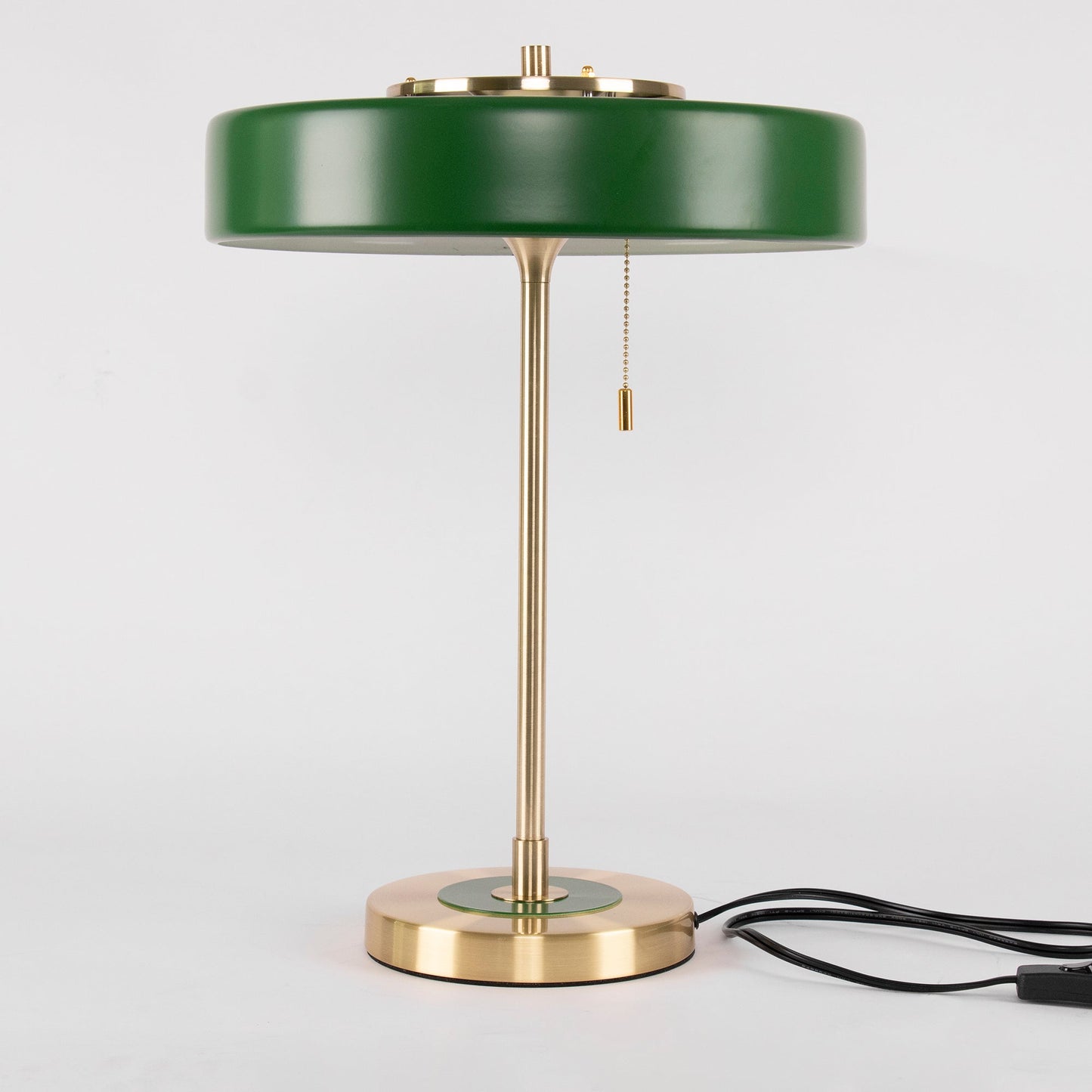 LuxeGlow - Spun Metal Table Lamp with Pull Cord Switch