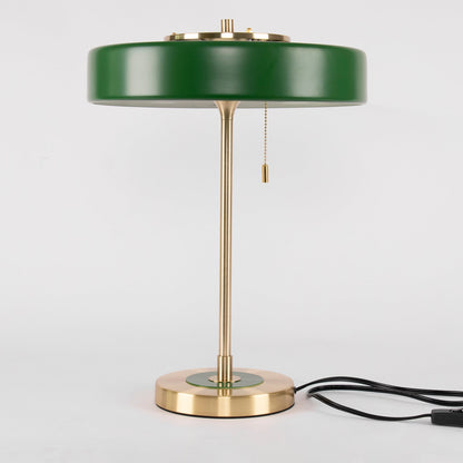 LuxeGlow - Spun Metal Table Lamp with Pull Cord Switch
