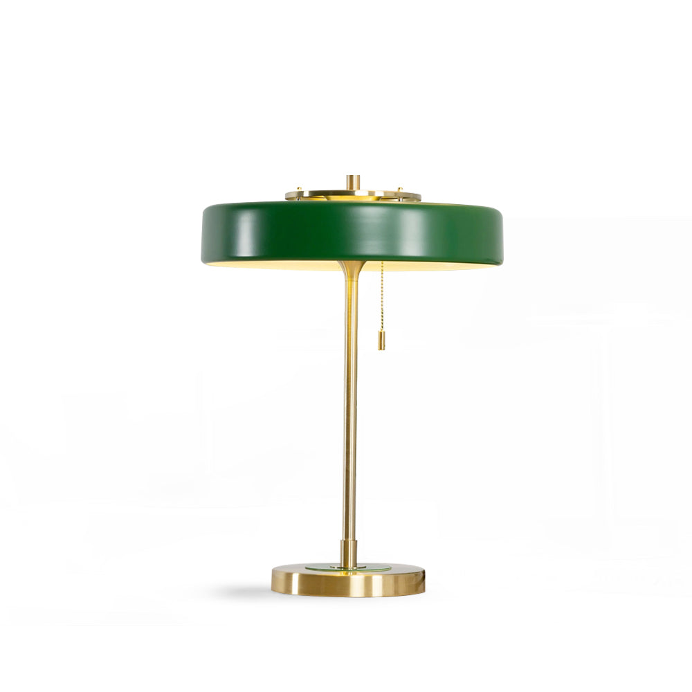 LuxeGlow - Spun Metal Table Lamp with Pull Cord Switch