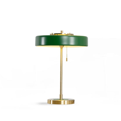 LuxeGlow - Spun Metal Table Lamp with Pull Cord Switch