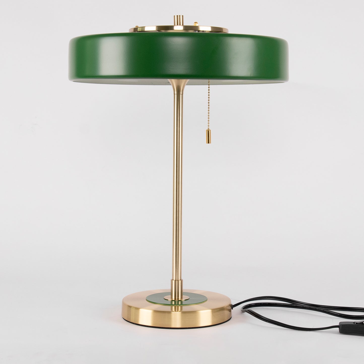 LuxeGlow - Spun Metal Table Lamp with Pull Cord Switch