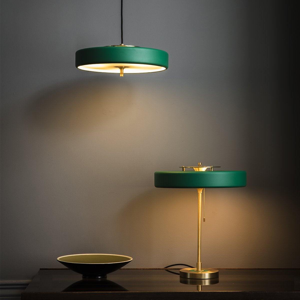 LuxeGlow - Spun Metal Table Lamp with Pull Cord Switch