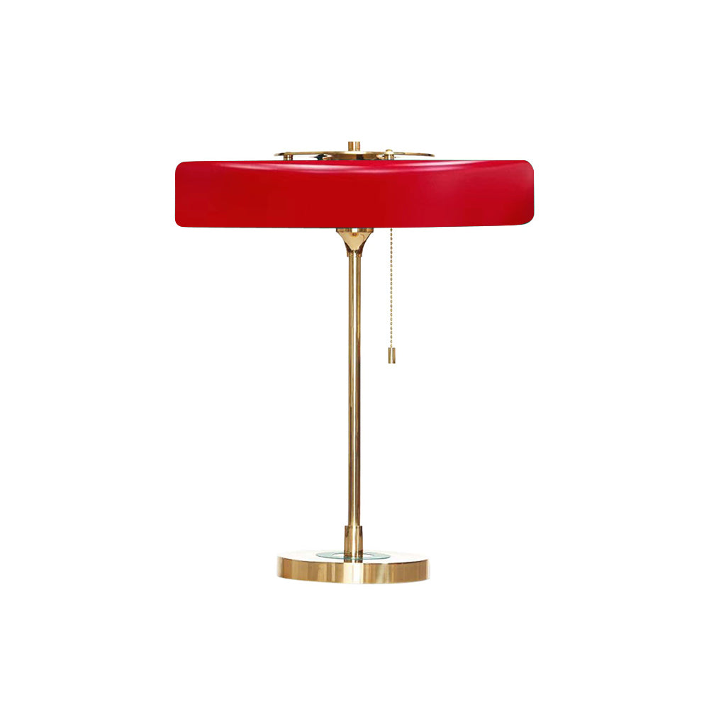 LuxeGlow - Spun Metal Table Lamp with Pull Cord Switch
